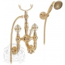 Смеситель для ванны с душем Migliore Cristalia Swarovski 27181 золото