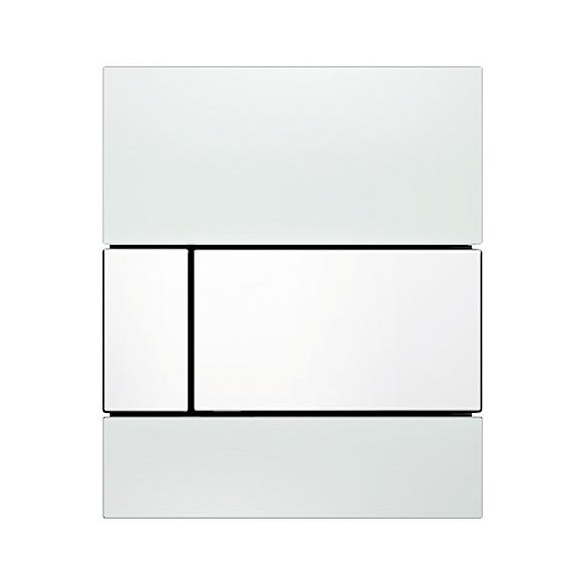 Кнопка смыва Tece Square Urinal 9242800 белое стекло, кнопка белая