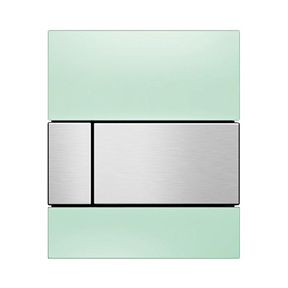 Кнопка смыва Tece Square Urinal 9242804 зеленое стекло, кнопка сатин