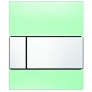 Кнопка смыва Tece Square Urinal 9242805 зеленое стекло, кнопка хром глянцевый
