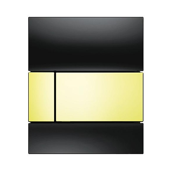 Кнопка смыва Tece Square Urinal 9242808 черное стекло, кнопка золото