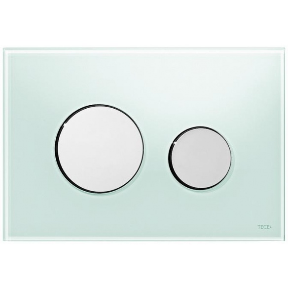 Кнопка смыва Tece Loop 9.240.653 зеленое стекло, кнопка хром