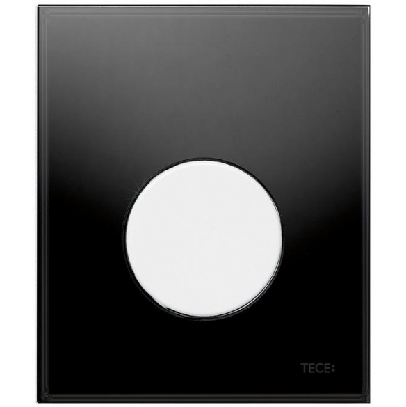 Кнопка смыва Tece Loop Urinal 9242654 черное стекло, кнопка белая