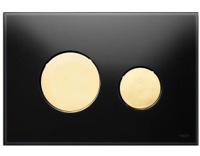 Кнопка смыва Tece Loop 9240658 черное стекло, кнопка золото