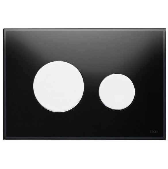 Кнопка смыва Tece Loop 9.240.654 черное стекло, кнопка белая
