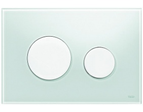 Кнопка смыва Tece Loop 9.240.651 зеленое стекло, кнопка белая