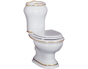 Унитаз-моноблок Migliore Milady ML.MLD-25.701 декор D2 золото (горизонтальный выпуск)