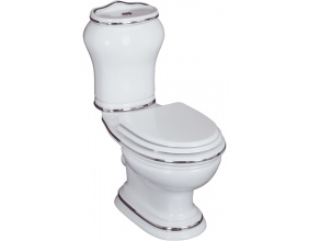 Унитаз-моноблок Migliore Milady ML.MLD-25.701 декор платина (горизонтальный выпуск)