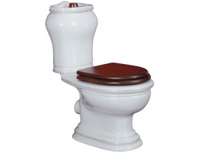 Унитаз-моноблок Migliore Milady ML.MLD-25.701 декор бронза (горизонтальный выпуск)