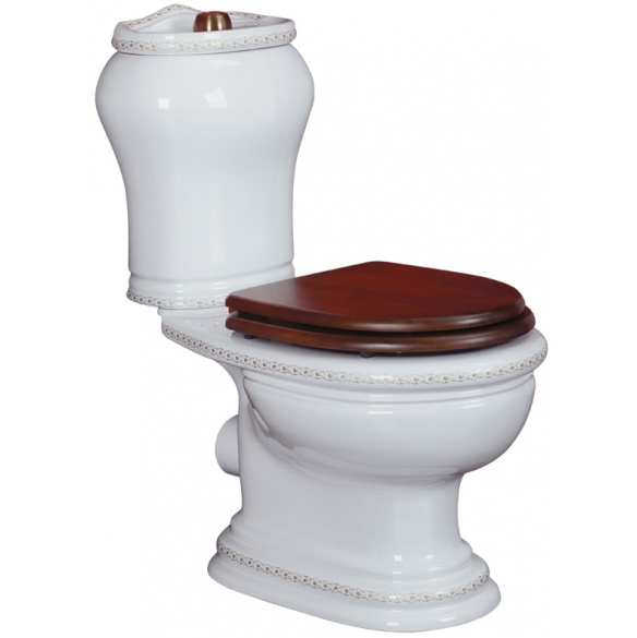 Унитаз-моноблок Migliore Milady ML.MLD-25.701 декор бронза (горизонтальный выпуск)