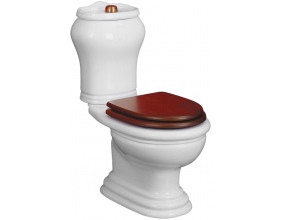 Унитаз-моноблок Migliore Milady ML.MLD-25.702 белая керамика, кнопка бронза (вертикальный выпуск)