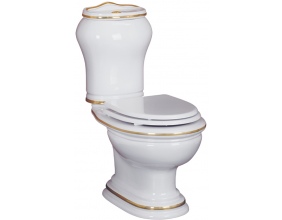 Унитаз-моноблок Migliore Milady ML.MLD-25.702 декор D2 золото (вертикальный выпуск)