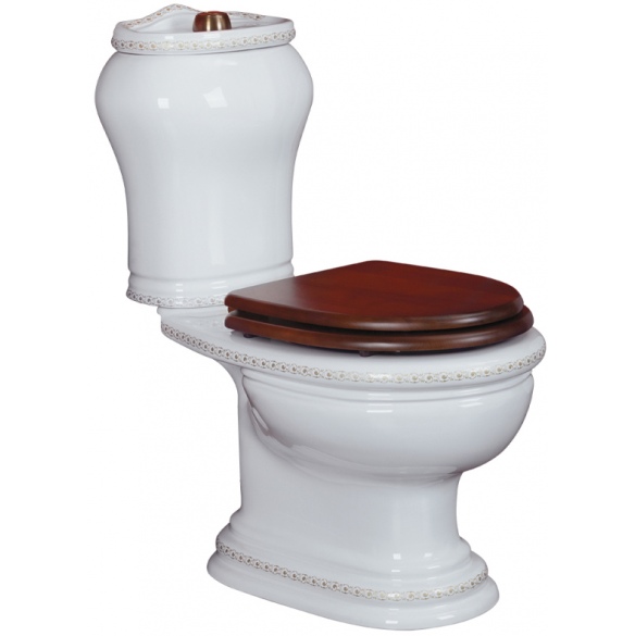 Унитаз-моноблок Migliore Milady ML.MLD-25.702 декор бронза (вертикальный выпуск)