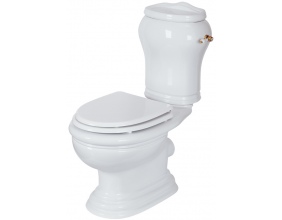 Унитаз-моноблок Migliore Milady ML.MLD-25.702 белая керамика, ручка бронза (горизонтальный выпуск)