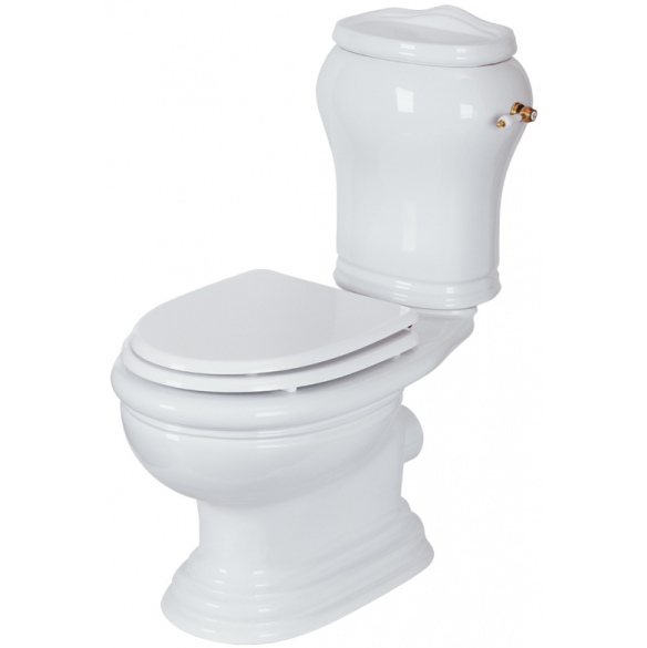 Унитаз-моноблок Migliore Milady ML.MLD-25.702 белая керамика, ручка бронза (горизонтальный выпуск)