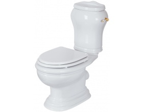 Унитаз-моноблок Migliore Milady ML.MLD-25.702 белая керамика, ручка золото (горизонтальный выпуск)