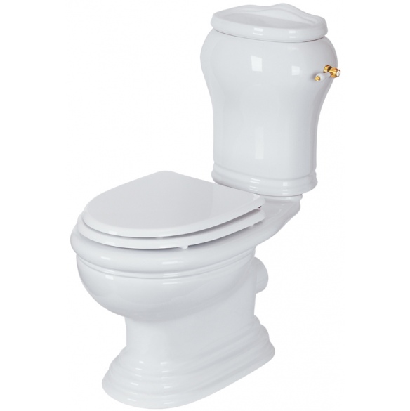 Унитаз-моноблок Migliore Milady ML.MLD-25.702 белая керамика, ручка золото (горизонтальный выпуск)