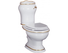 Унитаз-моноблок Migliore Milady ML.MLD-25.702 декор D2 золото (горизонтальный выпуск)