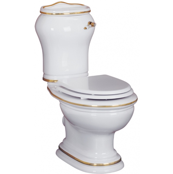 Унитаз-моноблок Migliore Milady ML.MLD-25.702 декор D2 золото (горизонтальный выпуск)