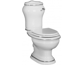 Унитаз-моноблок Migliore Milady ML.MLD-25.702 декор платина (горизонтальный выпуск)