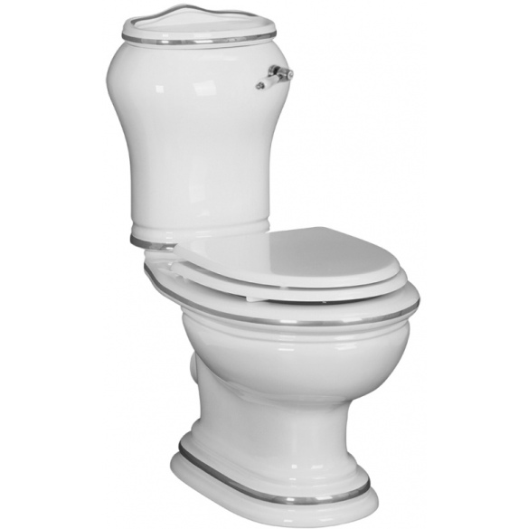 Унитаз-моноблок Migliore Milady ML.MLD-25.702 декор платина (горизонтальный выпуск)