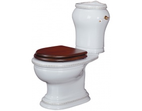 Унитаз-моноблок Migliore Milady ML.MLD-25.702 декор бронза, ручка керамика  (вертикальный выпуск)