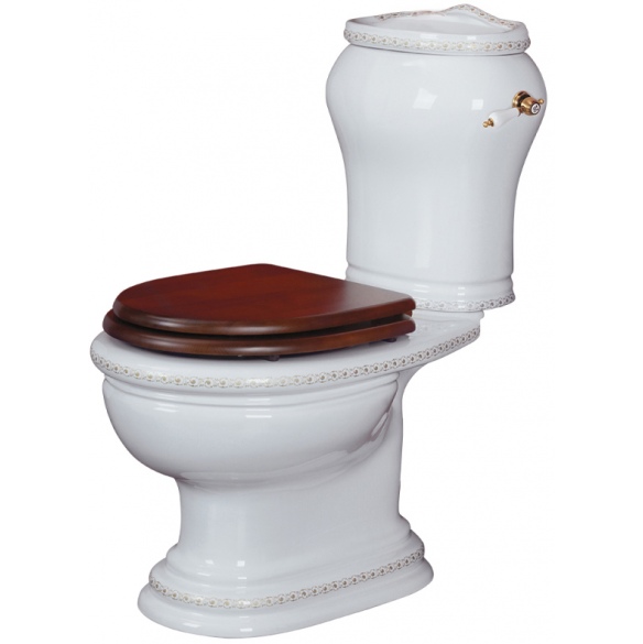 Унитаз-моноблок Migliore Milady ML.MLD-25.702 декор бронза, ручка керамика  (вертикальный выпуск)