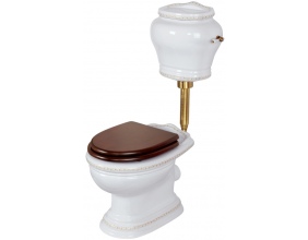 Унитаз с низким бачком Migliore Milady ML.MLD-25.711 декор бронза (горизонтальный выпуск)