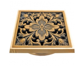 Декоративная решетка для душевого трапа Bronze de Luxe Цветок 10x10 21975 бронза
