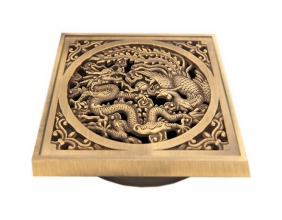 Декоративная решетка для душевого трапа Bronze de Luxe Дракон 10x10 21986 бронза