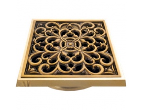 Декоративная решетка для душевого трапа Bronze de Luxe Узоры 10x10 21962 бронза