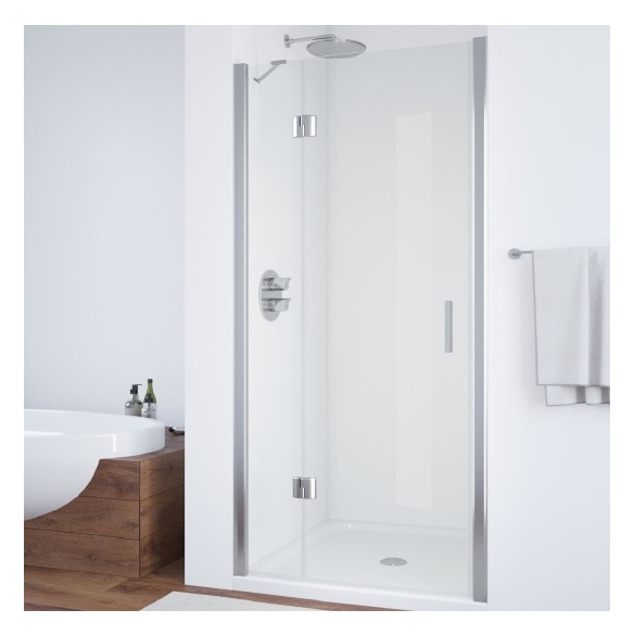 Душевая дверь в нишу Vegas Glass AFP 110 08 01 L вход 73 см, профиль глянцевый хром, стекло прозрачное 