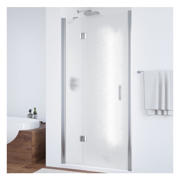 Душевая дверь в нишу Vegas Glass AFP 110 08 02 L вход 63 см, профиль глянцевый хром, стекло шиншилла 