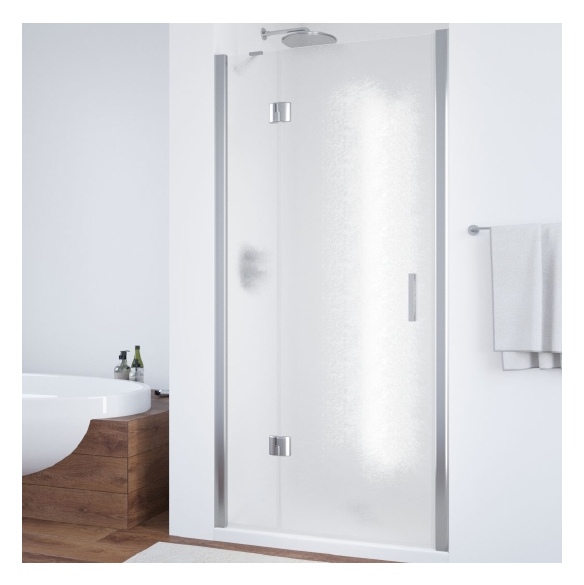 Душевая дверь в нишу Vegas Glass AFP 110 08 02 L вход 73 см, профиль глянцевый хром, стекло шиншилла 