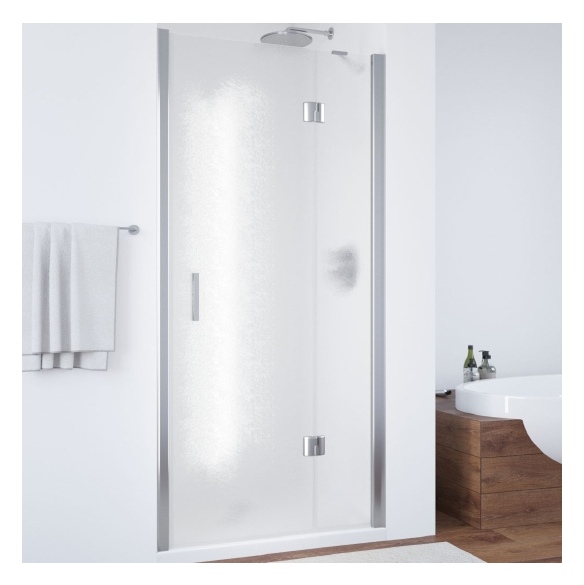 Душевая дверь в нишу Vegas Glass AFP 110 08 02 R вход 63 см, профиль глянцевый хром, стекло шиншилла 