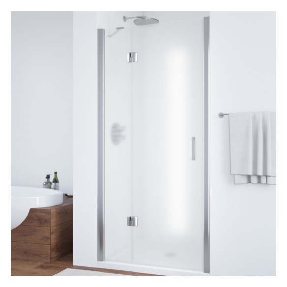 Душевая дверь в нишу Vegas Glass AFP 110 08 10 L вход 63 см, профиль глянцевый хром, стекло сатин 