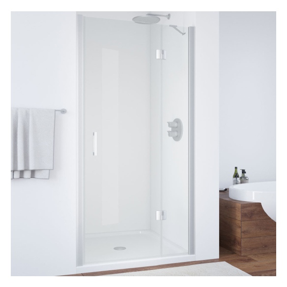 Душевая дверь в нишу Vegas Glass AFP 120 07 01 R профиль матовый хром, стекло прозрачное 