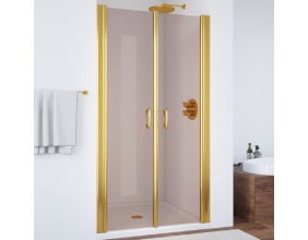Душевая дверь в нишу Vegas Glass E2P 90 09 05 профиль золото, стекло бронза 