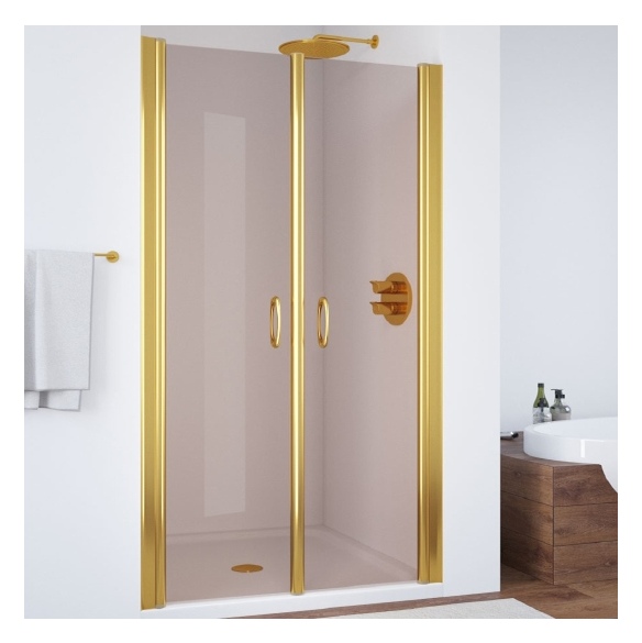 Душевая дверь в нишу Vegas Glass E2P 95 09 05 профиль золото, стекло бронза 