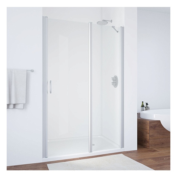 Душевая дверь в нишу Vegas Glass EP-F-1 125 07 01 R профиль матовый хром, стекло прозрачное 