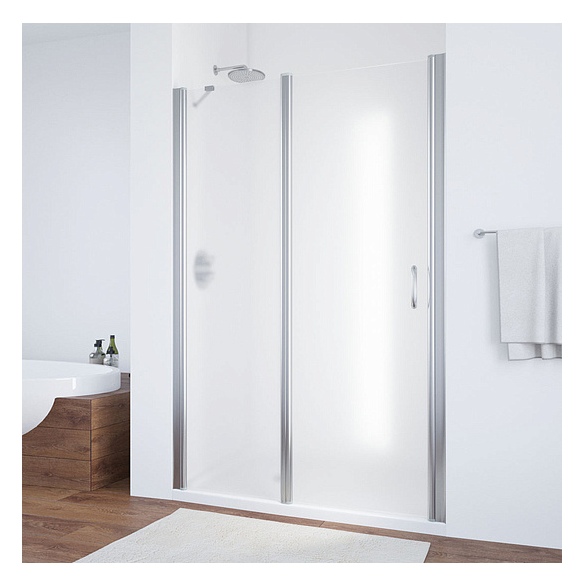 Душевая дверь в нишу Vegas Glass EP-F-1 125 08 10 L профиль глянцевый хром, стекло сатин 