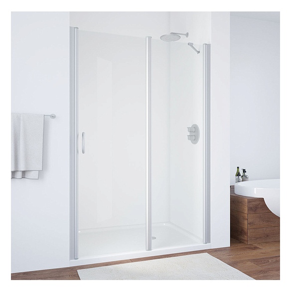 Душевая дверь в нишу Vegas Glass EP-F-1 130 07 01 R профиль матовый хром, стекло прозрачное 