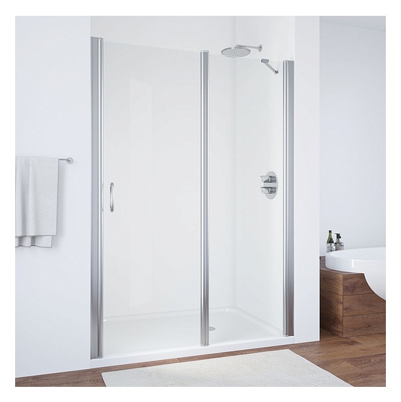 Душевая дверь в нишу Vegas Glass EP-F-1 140 08 01 R профиль глянцевый хром, стекло прозрачное 