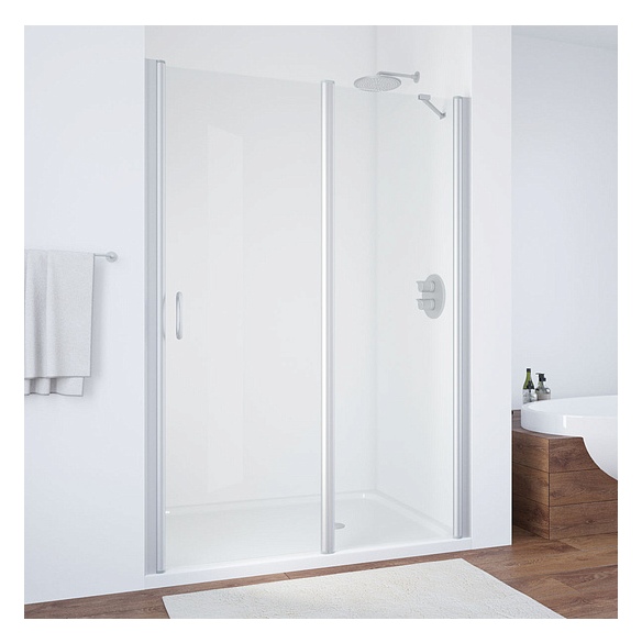 Душевая дверь в нишу Vegas Glass EP-F-1 150 07 01 R профиль матовый хром, стекло прозрачное 