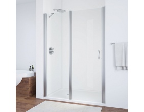 Душевая дверь в нишу Vegas Glass EP-F-1 150 08 01 L профиль глянцевый хром, стекло прозрачное 