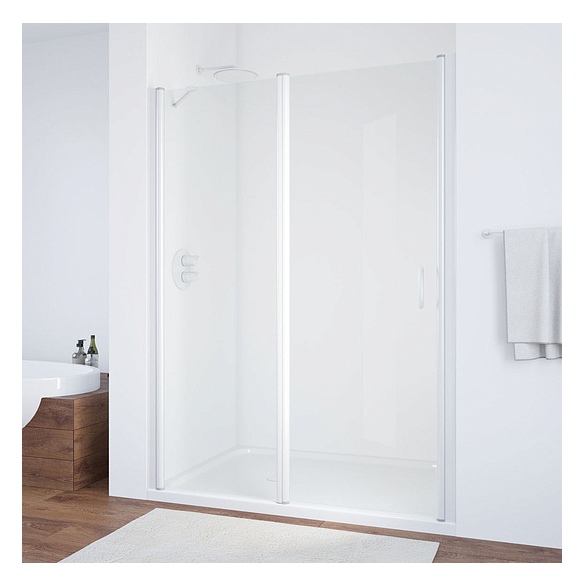 Душевая дверь в нишу Vegas Glass EP-F-1 155 01 01 L профиль белый, стекло прозрачное 