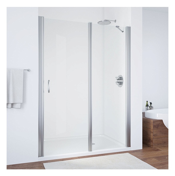 Душевая дверь в нишу Vegas Glass EP-F-1 155 08 01 R профиль глянцевый хром, стекло прозрачное 