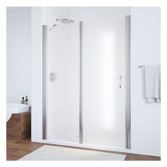 Душевая дверь в нишу Vegas Glass EP-F-1 155 08 10 L профиль глянцевый хром, стекло сатин 