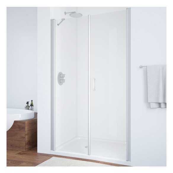 Душевая дверь в нишу Vegas Glass EP-F-2 105 07 01 R профиль матовый хром, стекло прозрачное 