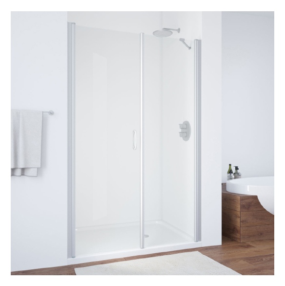 Душевая дверь в нишу Vegas Glass EP-F-2 125 07 01 L профиль матовый хром, стекло прозрачное 